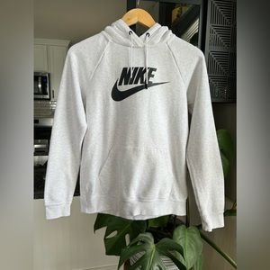 Heather White Nike Hooded Sweatshirt